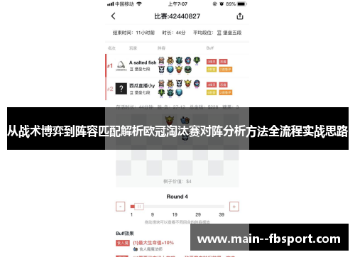从战术博弈到阵容匹配解析欧冠淘汰赛对阵分析方法全流程实战思路